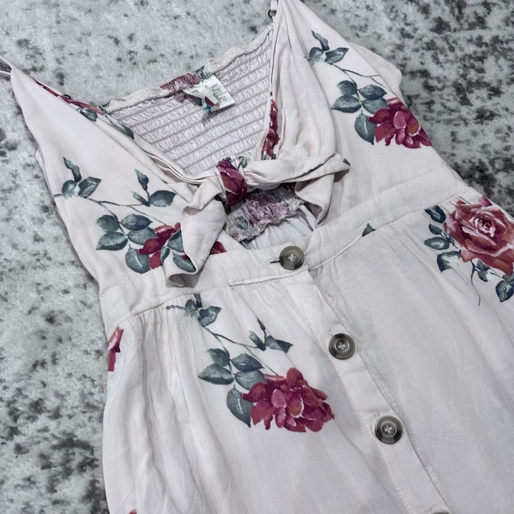 Mimi Chica Women's SZ XL Cream w/ Floral Pattern Dress